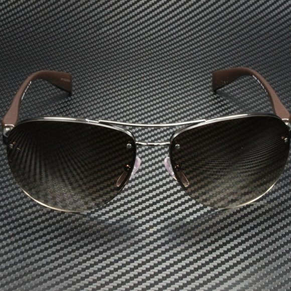 Prada Men's Gunmetal Brown Gradient Sunglasses - Picture 2 of 4